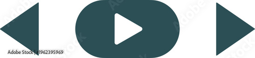Vector illustration of media control icons including play, rewind and fast forward buttons