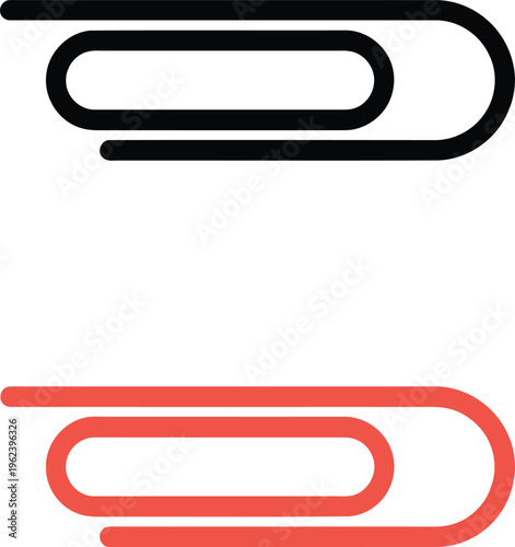 Two paper clips in black and red