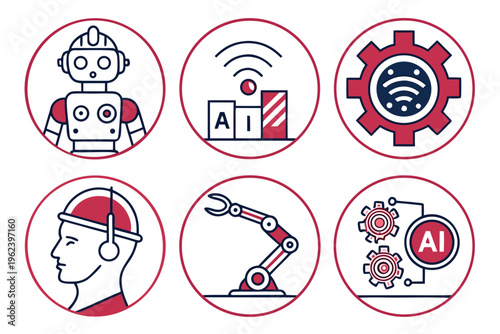 Ai and robotics icons