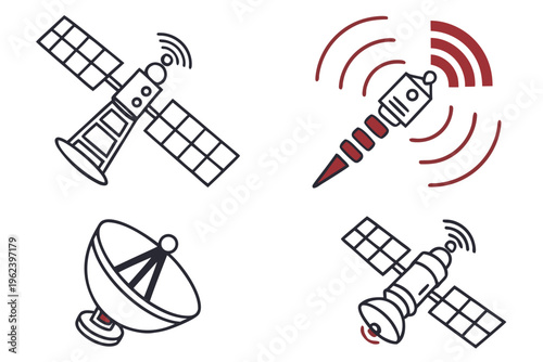 Satellite communication icons