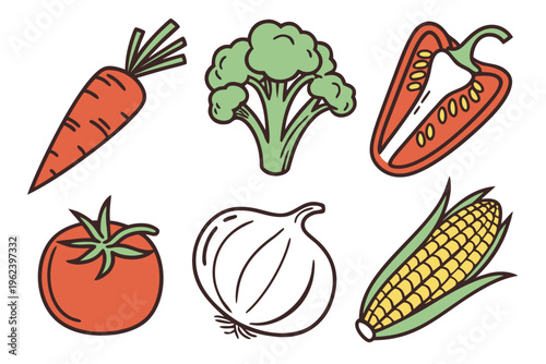 Colorful illustration of fresh vegetables