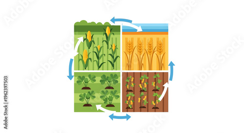 Agricultural Crop Rotation Cycle Diagram for Sustainable Farming