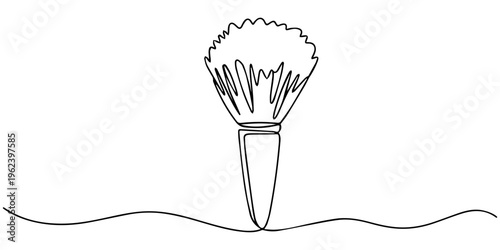 fluffy makeup brush line art drawing