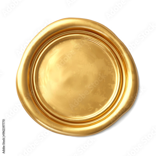 Golden seal on white background