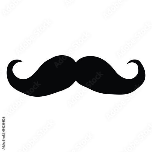 lebar mustacheHand silhouette vector flat design on white background.
