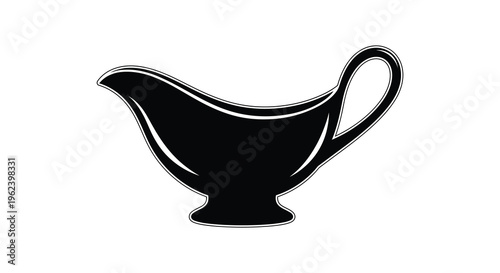 Silhouette of a classic teapot with handle and spout
