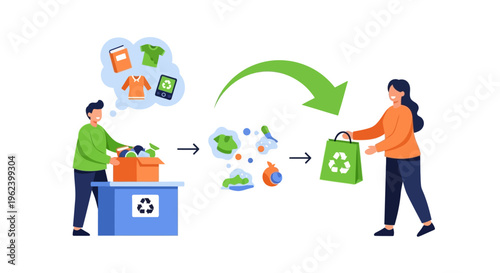 Circular Economy Concept: Recycling, Reusing, and Sustainable Consumption Cycle