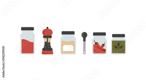 Assorted Spices and Spice Grinder.