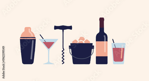 Cocktail Shaker Wine Bottle Ice Bucket.