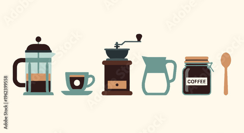 Coffee Maker Grinder Cup Mug Accessories.