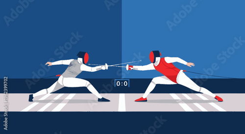 Fencers Engaged in a Dueling Match.