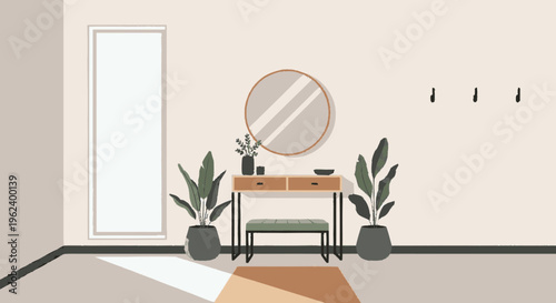 Modern Interior Design with Dressing Table.