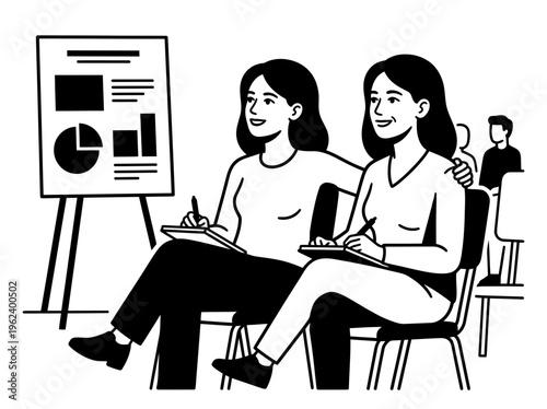 Sisters attending a community health workshop