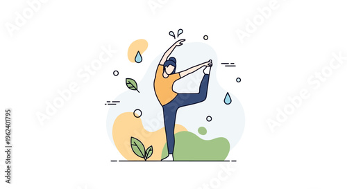 Person stretching outdoors in nature with yoga and balance