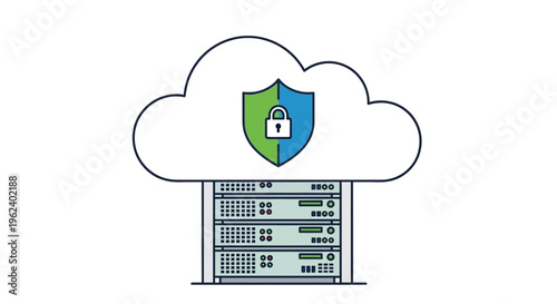 Cloud server with shield and lock provides secure data storage online