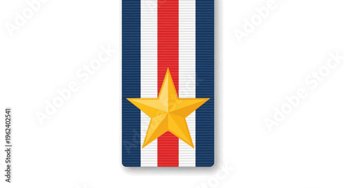Vibrant star symbol on striped flag waving freely outdoors in daytime