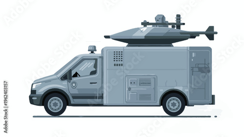 Specialized Surveillance Vehicle with Drone Mount truck