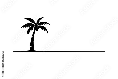 Minimalist Palm Tree Silhouette Vector