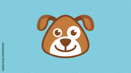 Cute cartoon dog face with big eyes and floppy ears.
