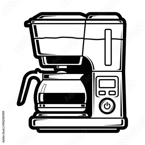 Modern Drip Coffee Maker with Glass Carafe and Digital Display