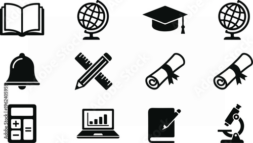 Education and Learning - A Collection of School Icons.