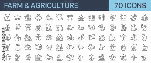 Farm and Agriculture Icons Set farming