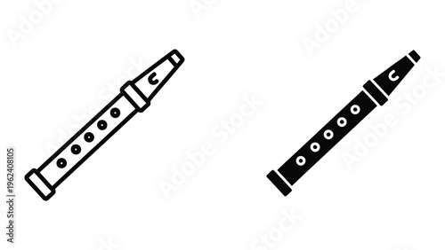 Two contrasting visual styles of a musical recorder instrument