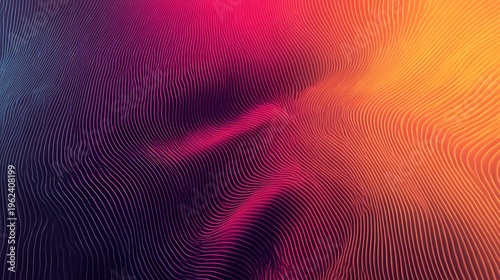 Vibrant Abstract Gradient Wave Texture with Flowing Lines and Smooth Curves, Modern Digital Art Background