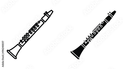 Comparison of a traditional and modern black and white clarinet design