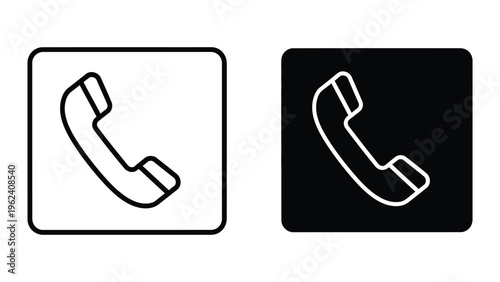 Two contrasting telephone icons with different background colors for visual emphasis