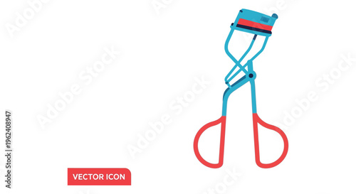 Eyelash curler vector icon minimalist colorful for beauty branding