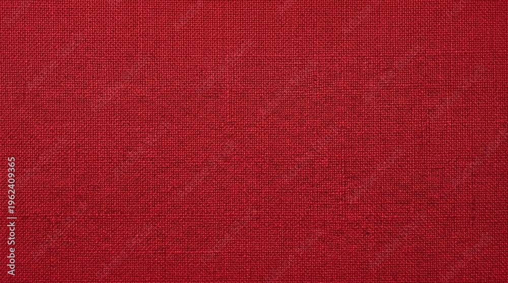 Fototapeta premium A vibrant red fabric texture with a woven pattern and natural fibers