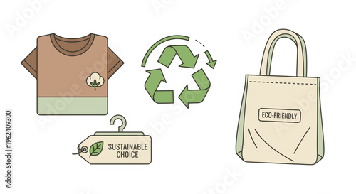 Eco-friendly fashion accessories and sustainable clothing options are displayed for environmentally conscious consumers.