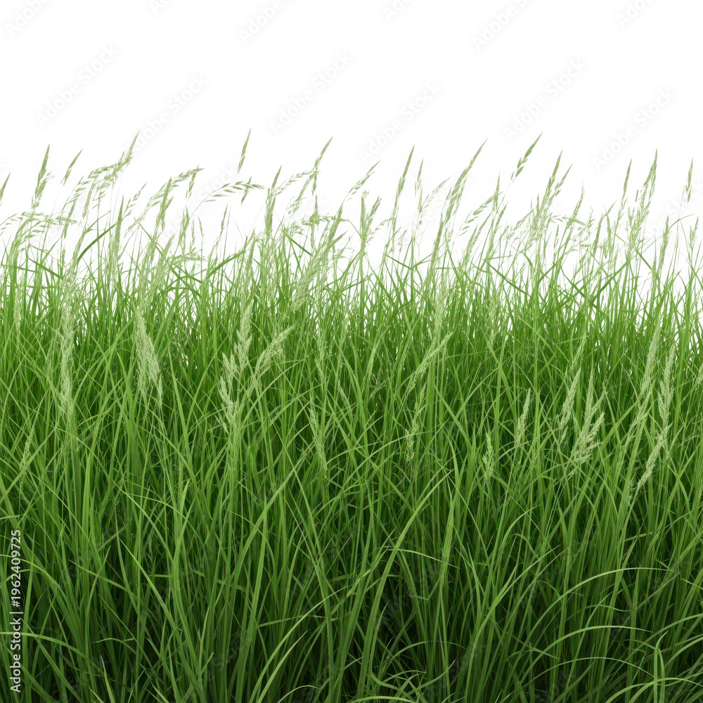 Fototapeta premium A serene field of tall green grass swaying under the open sky