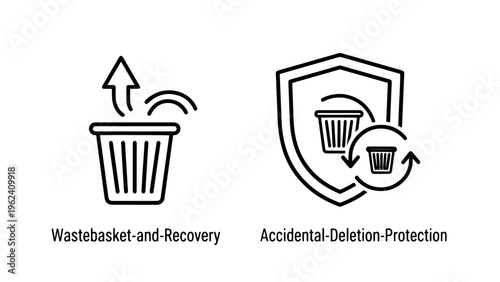 Data recovery and deletion protection system icons