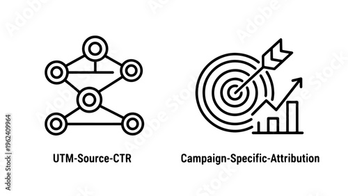 Network graph and campaign specific attribution analytics icons