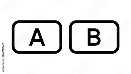 Option a b buttons black outline for choice selection