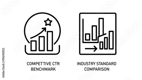 Competitive ctr benchmark and industry standard comparison icons