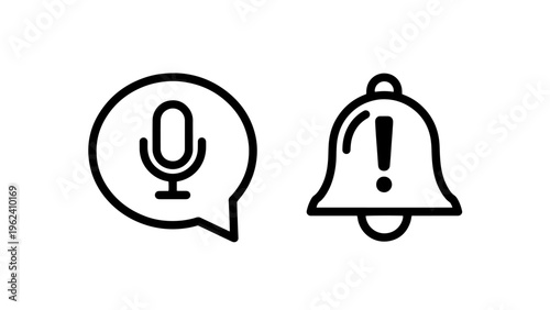 Voice message and important notification alert outline icons