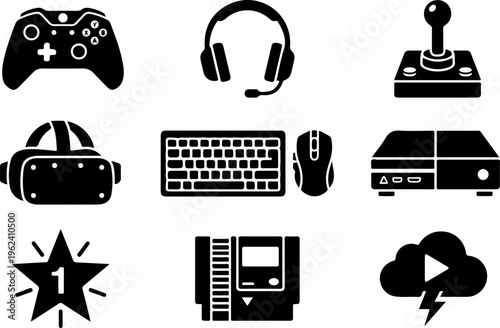 Gaming Accessories and Devices - A Collection of Icons.