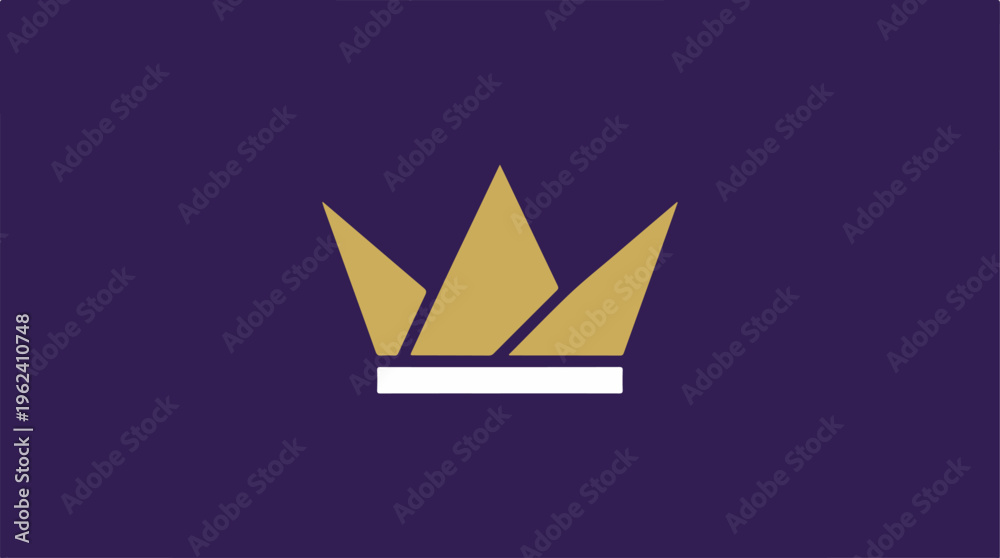 Fototapeta premium Golden Crown on Purple Background - Royalty and Elegance.