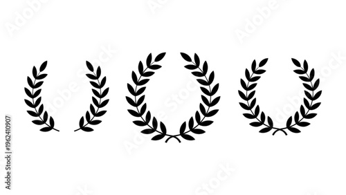 Elegant laurel wreaths arranged in various sizes and shapes forming a harmonious decorative pattern Vector