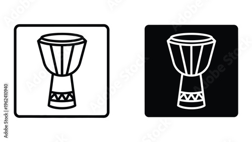 Contrasting drum icons on different colored backgrounds for visual comparison