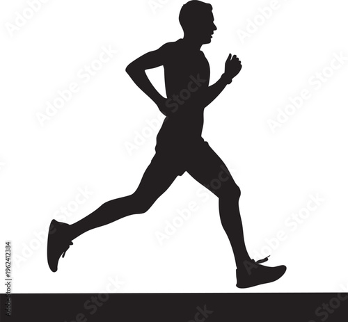 Silhouette of a man running in a dynamic pose