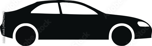 Black silhouette of a sedan car
