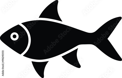 Obraz na plátně rummy nose tetra silhouette vector art illustration, black and white design