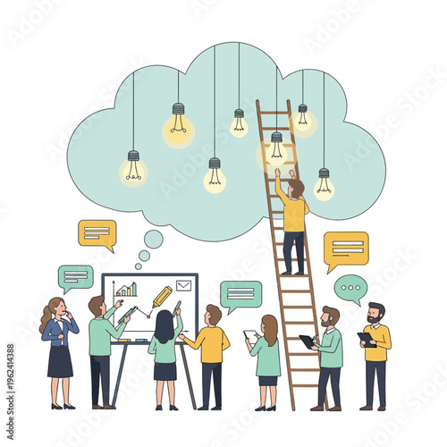 Teamwork brainstorming ideas, innovation, strategy, business growth, startup, collaboration, success