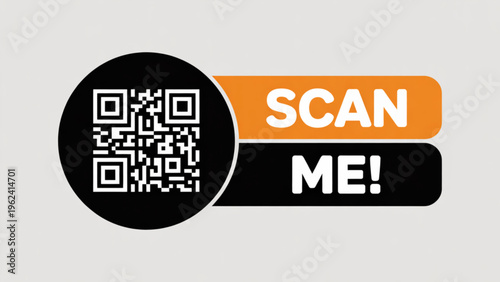 Creative qr code design with bold scan me instruction for user interaction and engagement Vector