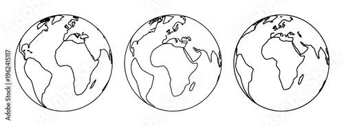 Global earth set with polygonal wireframe globe illustration featuring geodesic, 3D, planetary with minimalist and vector
