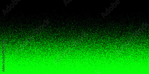 Abstract Green Particle Gradient Background with Noise Texture, Digital Dust Scatter Effect on Black to Neon Green Fade, Modern Futuristic Overlay for Design, Technology, and Creative Projects